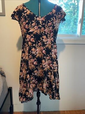Denim & Supply Ralph Lauren Black Floral High-Low Dress